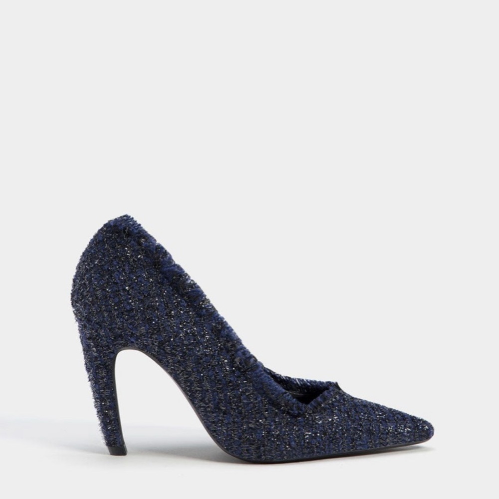 BERSHKA Sparkling Tweed Heels Shoes s6.5 NWT